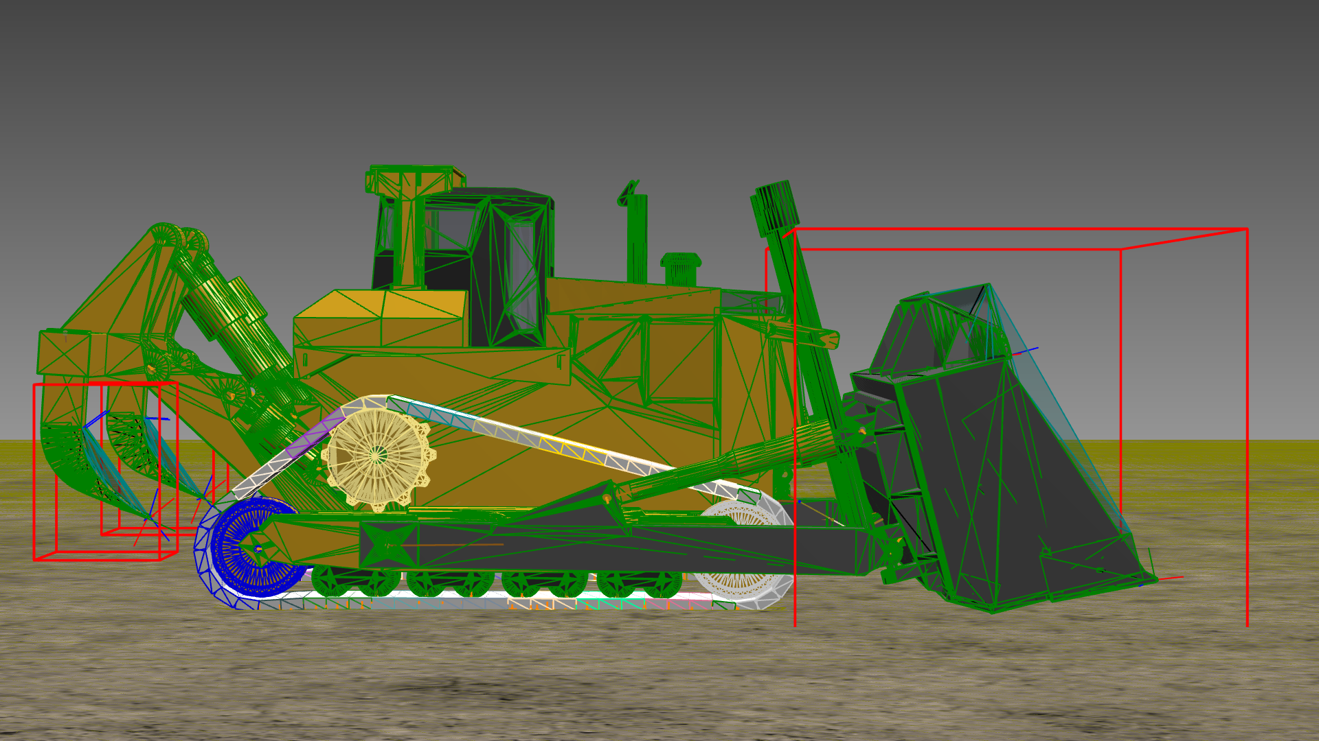 Bulldozer with OpenPLX shovels