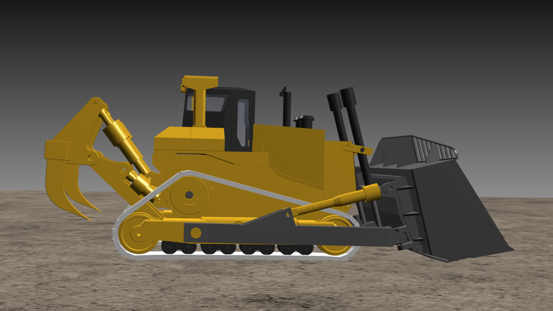 Bulldozer with tracks