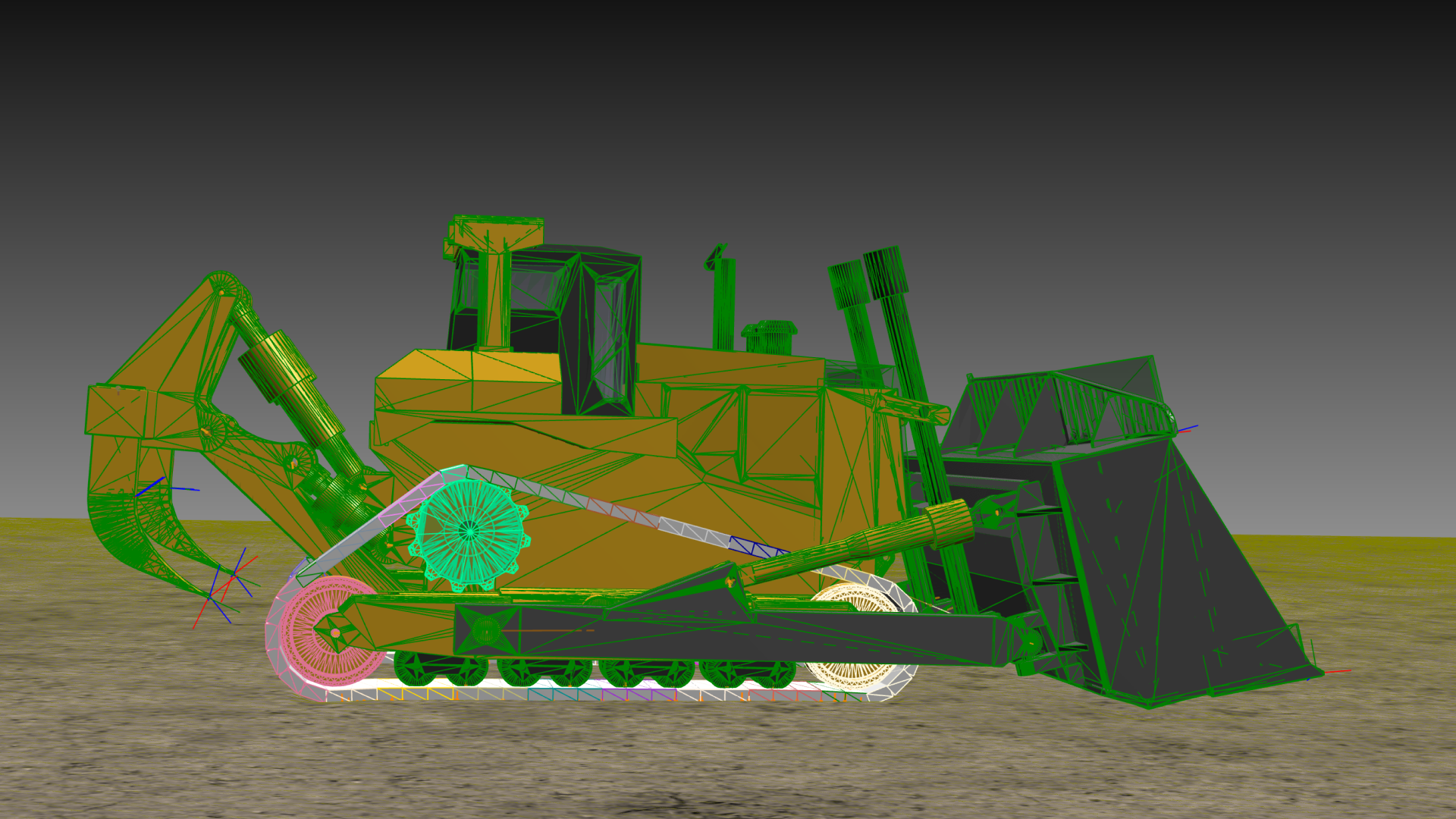 Bulldozer with tracks