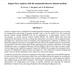 Impact force analysis with the nonsmooth discrete element method