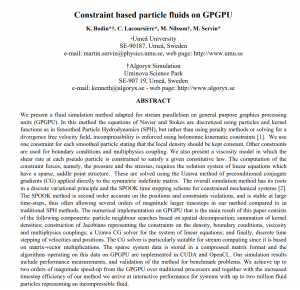 Constraint based particle fluids on GPGPU