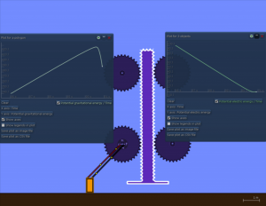 Electricity in a 2D mechanics simulator for education