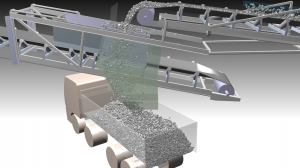 Virtual commissioning of a mobile ore chute