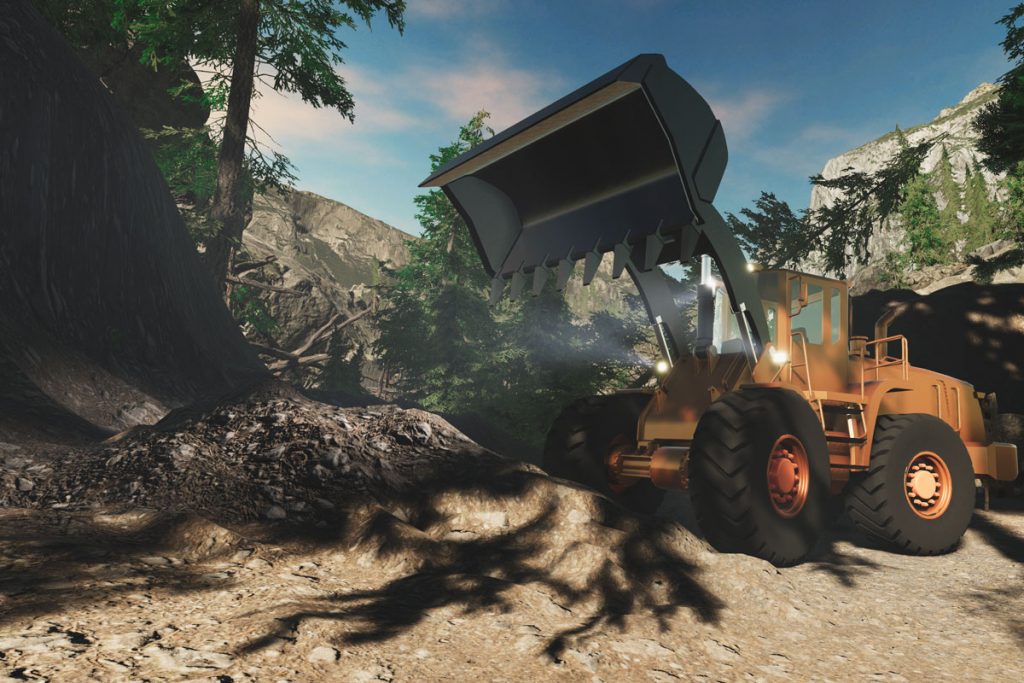 An AGX Dynamics full-system simulation of a wheel loader in Unity- the new engineering metaverse